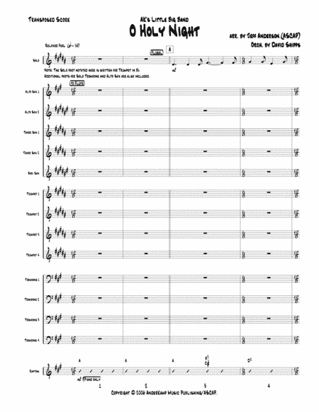 O Holy Night for Little Big Band up to Full Big Band (arr. Jeff D. Anderson)