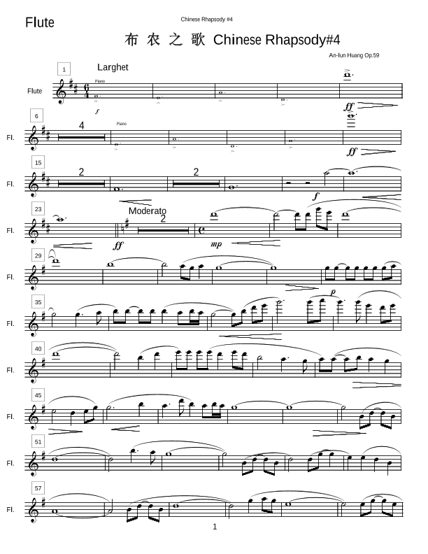 Rhapsody to the Rising sun 中國暢想曲第四號《布農之歌》(parts)