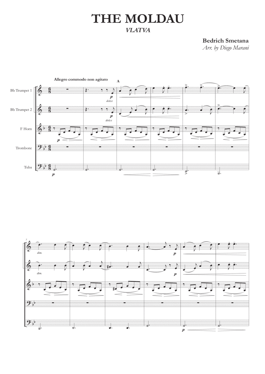 The Moldau for Brass Quintet (arr. Diego Marani)