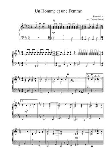 Un Homme Et Une Femme (arr. Thomas Jancso)