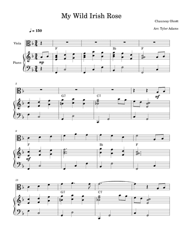My Wild Irish Rose (Viola and Piano) (arr. Tyler Adams)