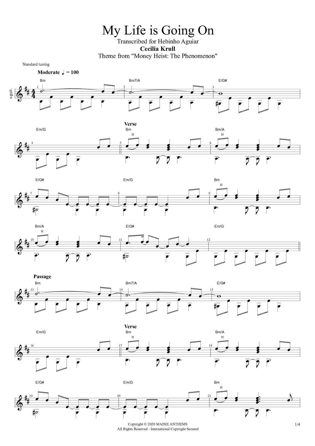 La Casa De Papel (my Life Is Going On) (arr. @hebinhoaguiar)