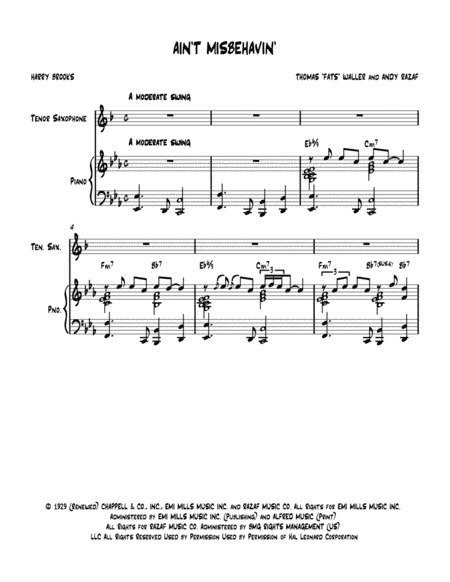 Ain't Misbehavin' (arr. Nick Lacanski)