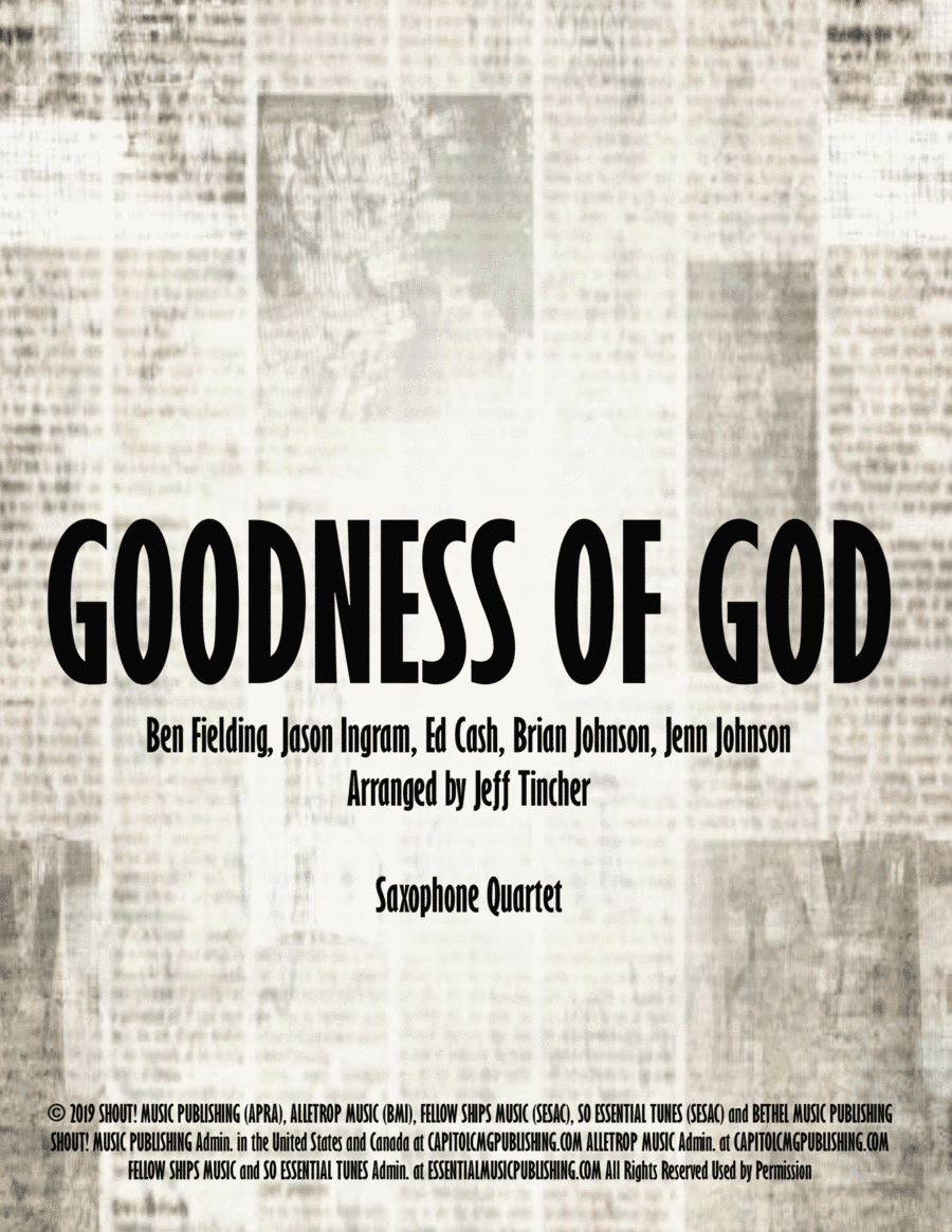 Goodness Of God (arr. Jeff Tincher)