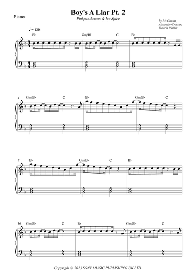 Boy's A Liar Pt. 2 (arr. Wesley S. SIlva)