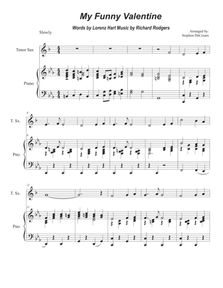 My Funny Valentine (arr. Stephen DeCesare)