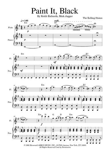 Paint It, Black (arr. Golden Skull Editions)