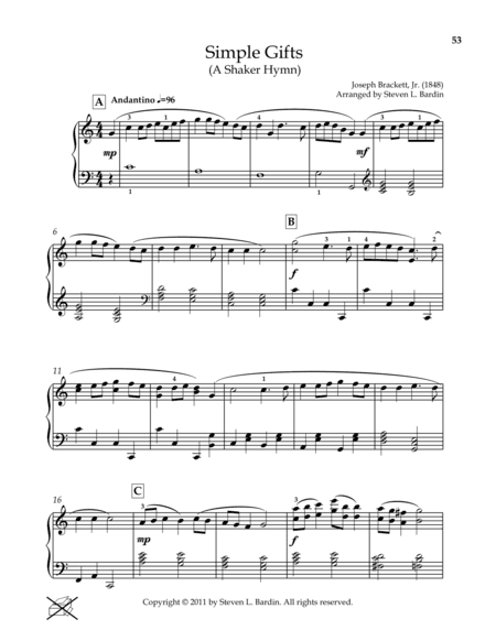 Simple Gifts (A Shaker Hymn) (arr. Steven L. Bardin)