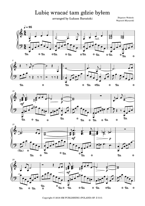 Lubie Wracac Tam Gdzie Bylem (arr. Łukasz Barański)