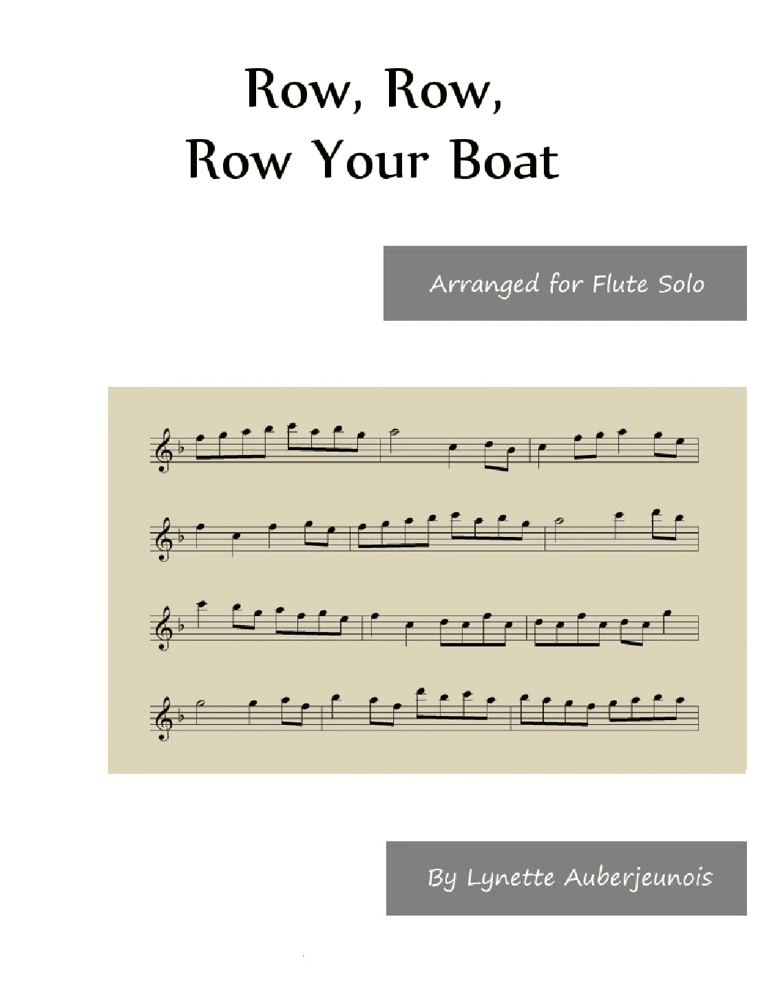 Row, Row, Row Your Boat - Flute Solo (arr. Lynette Auberjeunois)