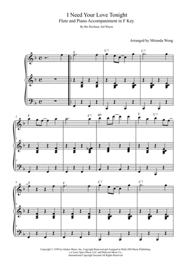 I Need You Tonight (arr. Miranda Wong)