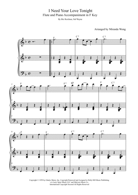 I Need You Tonight (arr. Miranda Wong)
