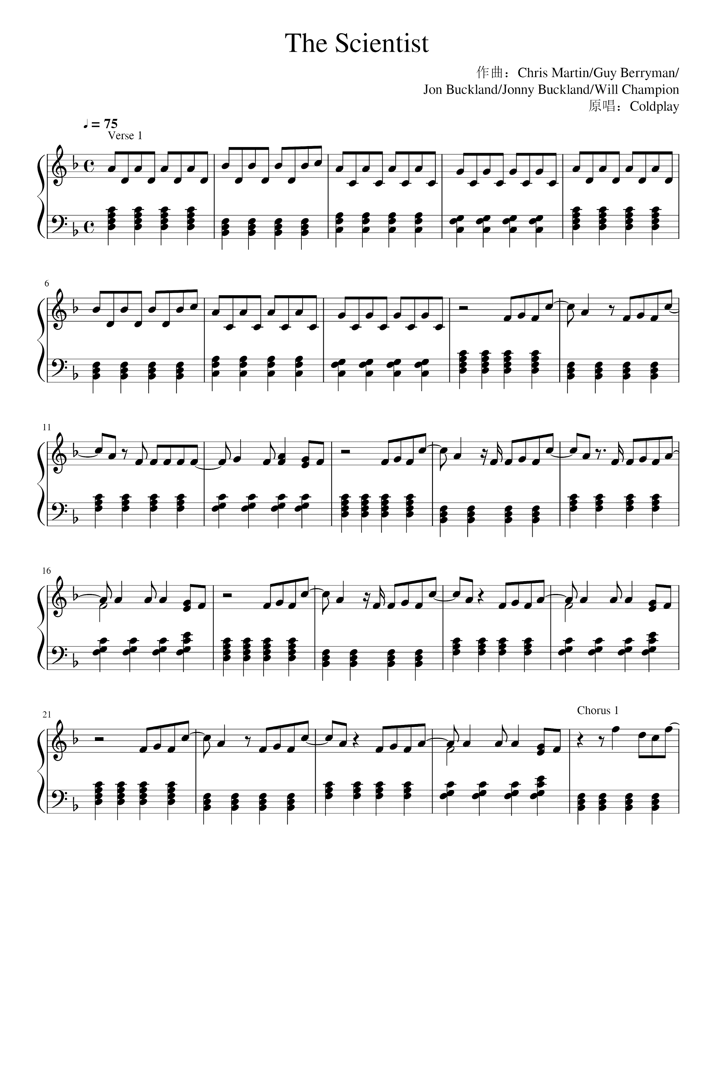 The Scientist (arr. Coldplay)