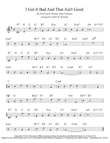 I Got It Bad And That Ain't Good (arr. Mark W. Huxhold)