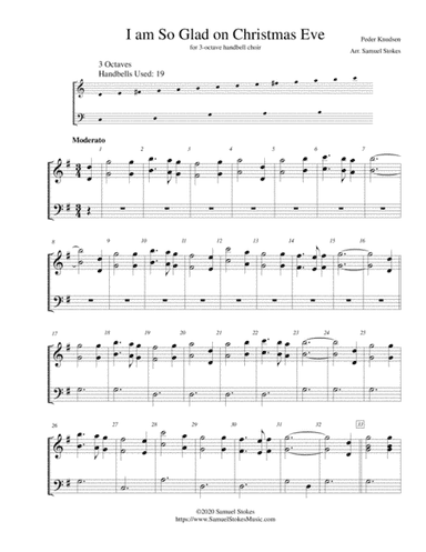 I am So Glad on Christmas Eve (I am So Glad Each Christmas Eve) - for 3-octave handbell choir (arr. Samuel Stokes)