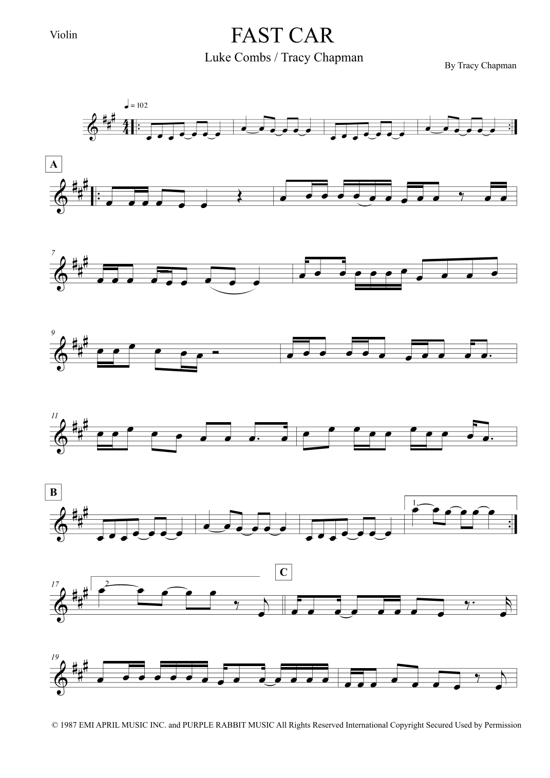 Fast Car (arr. Leo Silva)