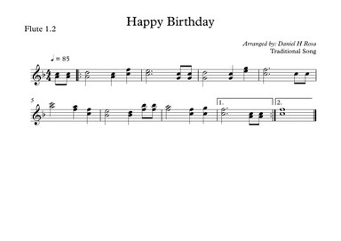Happy Birthday to you Flute duet (arr. Daniel H Rosa)