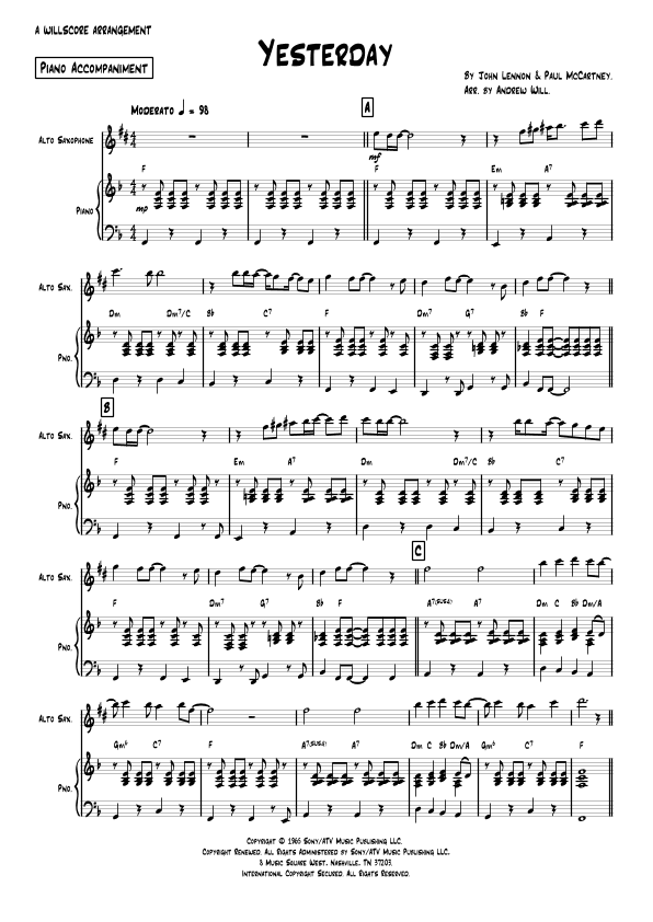 Yesterday (arr. Andrew Will)