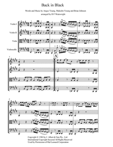 Back In Black (arr. D F Wainwright)