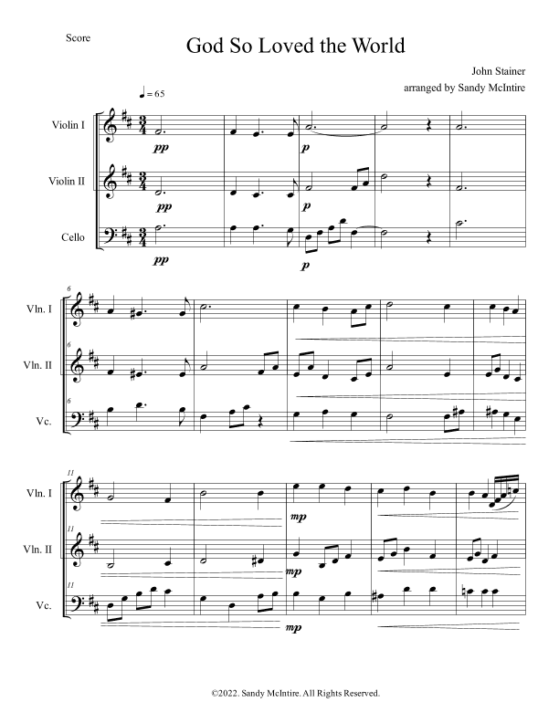God So Loved the World (arr. Sandy McIntire)
