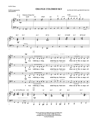 Orange Colored Sky (arr. Jeffrey Bowen)