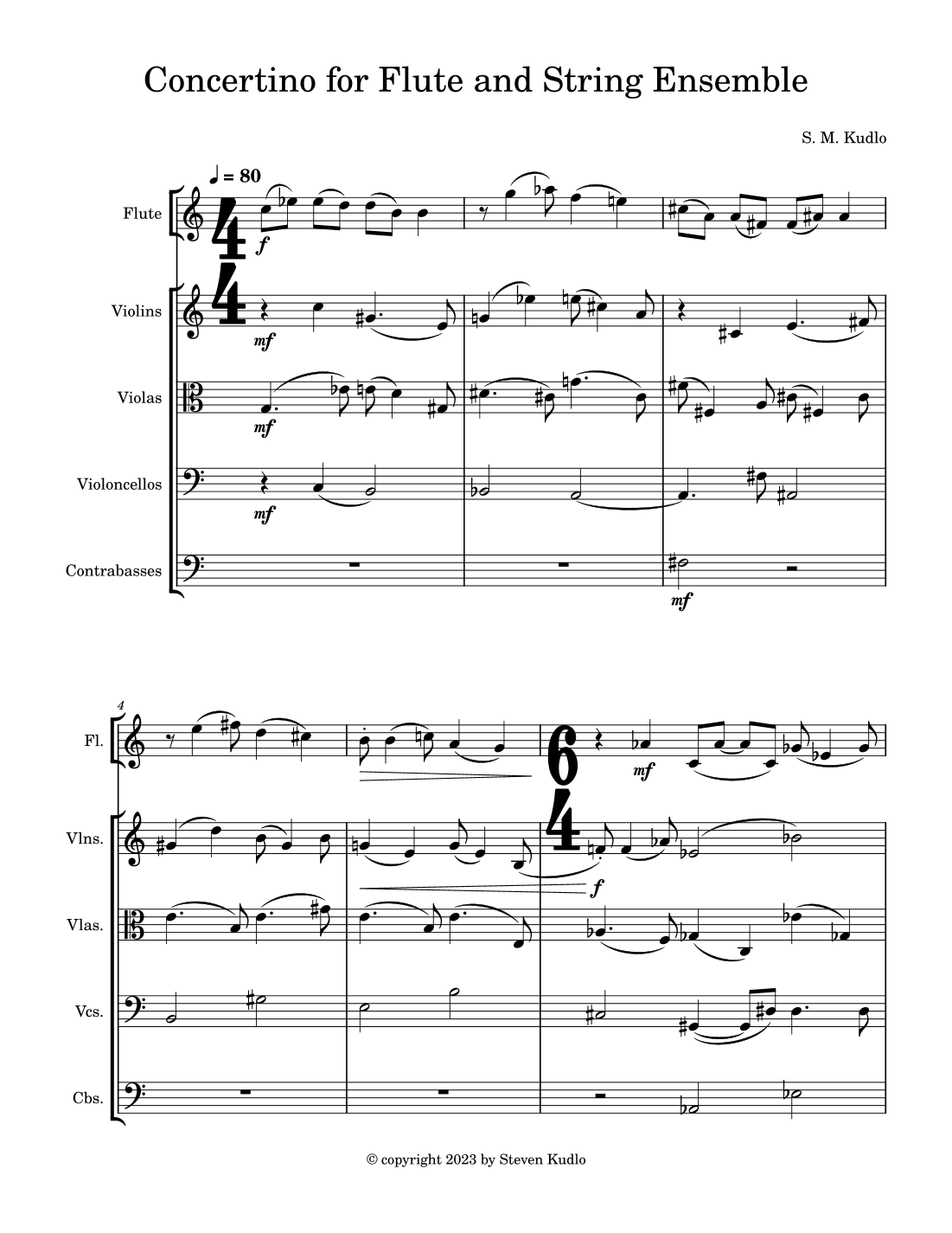 Concertino for Flute and String Ensemble