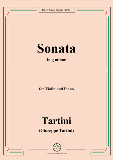 Tartini-Violin Sonata,in g minor,for Violin and Piano (arr. OSM Press)