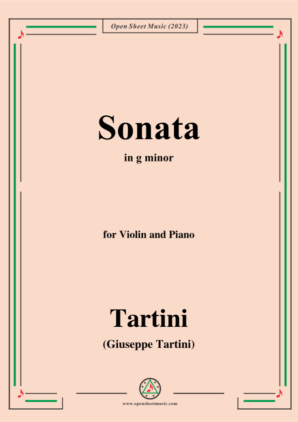 Tartini-Violin Sonata,in g minor,for Violin and Piano (arr. OSM Press)