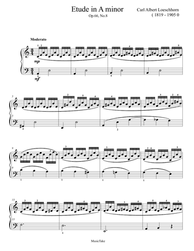 Loeschhorn Etude in A minor Op.66 No.8 (arr. Ben Choupak)