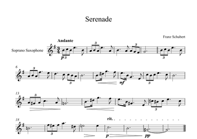 Serenade - Franz Schubert (Soprano Sax) (arr. Digital Book Music)