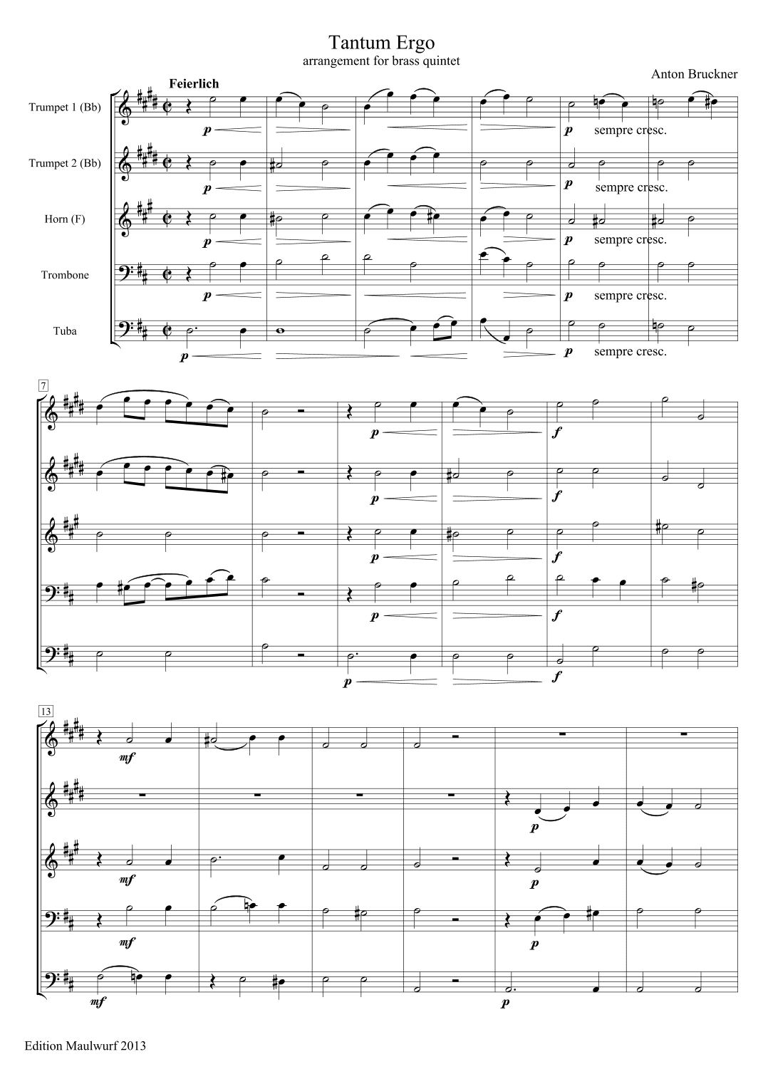 Tantum Ergo in D major (arr. Edition Maulwurf)