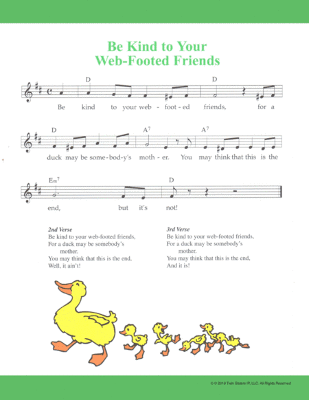 Be Kind to Your Web-Footed Friends (arr. Hal Wright)