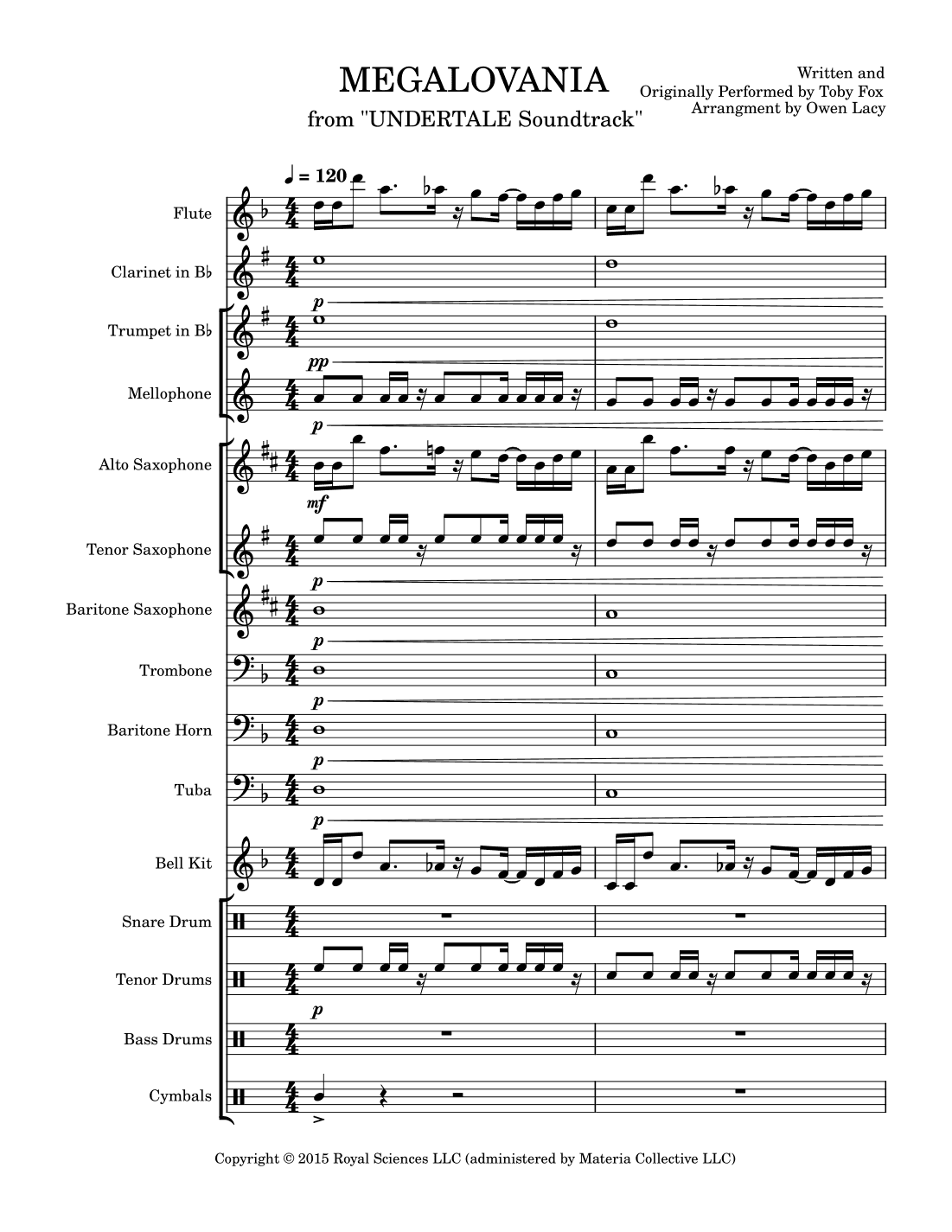 Megalovania (arr. Owen Lacy)