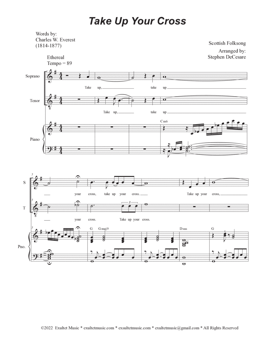 Take Up Your Cross (Duet for Soprano and Tenor solo) (arr. Stephen DeCesare)