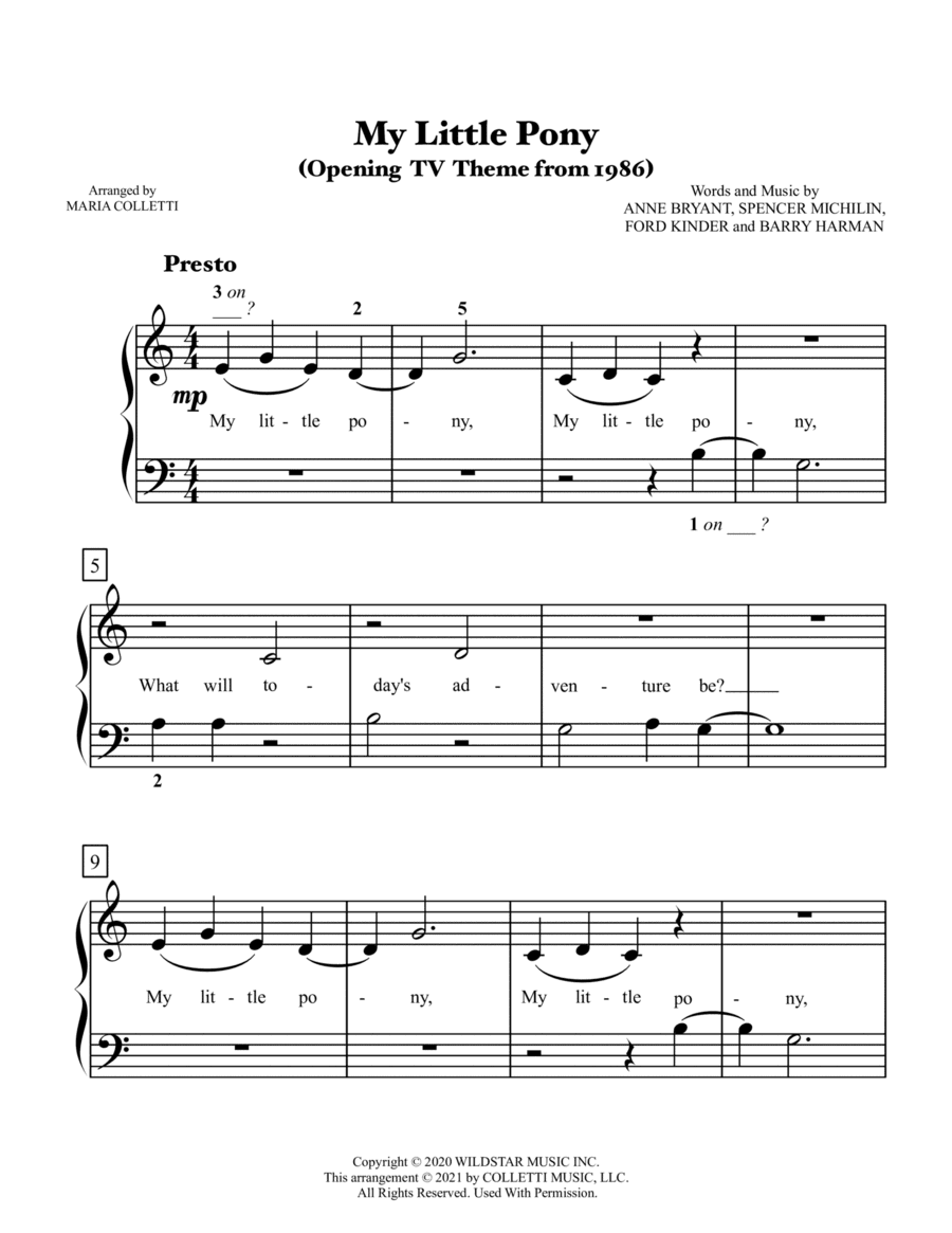 My Little Pony N Friends (arr. Maria Colletti)