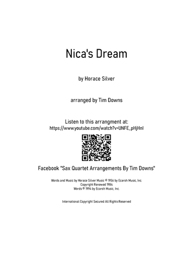 Nica's Dream (arr. Tim Downs)
