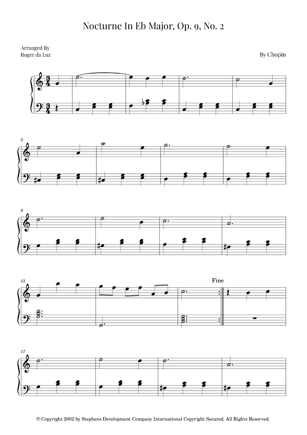 Nocturne In Eb Major, Op. 9, No. 2 (arr. Roger da Luz)