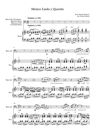 Mexico Lindo Y Bandido (arr. Tomaz Nedoh)
