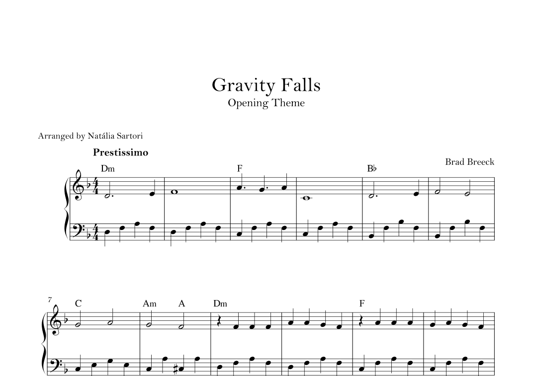 Gravity Falls (main Theme) (arr. Natália Sartori)