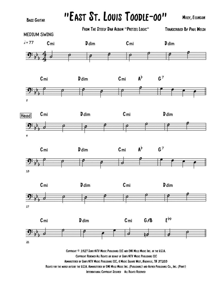 East St. Louis Toodle-oo (arr. Accubass)