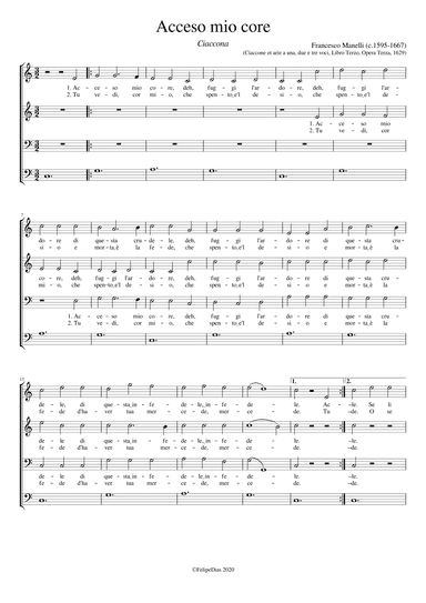 Acceso mio core (arr. Early Music Scores)