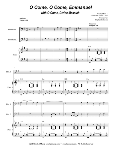 O Come, O Come, Emmanuel (with "O Come, Divine Messiah") (Trombone Duet) (arr. Stephen DeCesare)