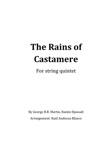 The Rains Of Castamere (arr. Raúl Andueza Blanco)