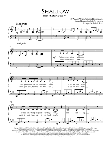 Shallow (arr. Julie A. Lind)