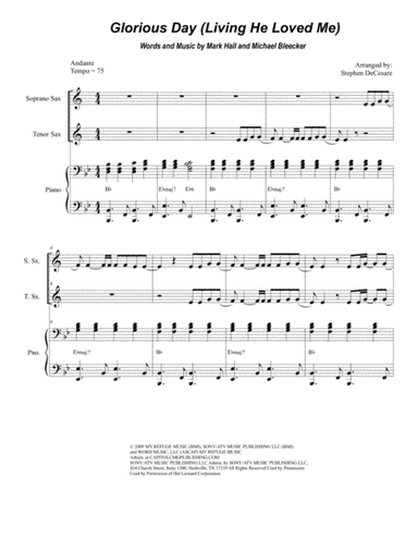 Glorious Day (Living He Loved Me) (arr. Stephen DeCesare)