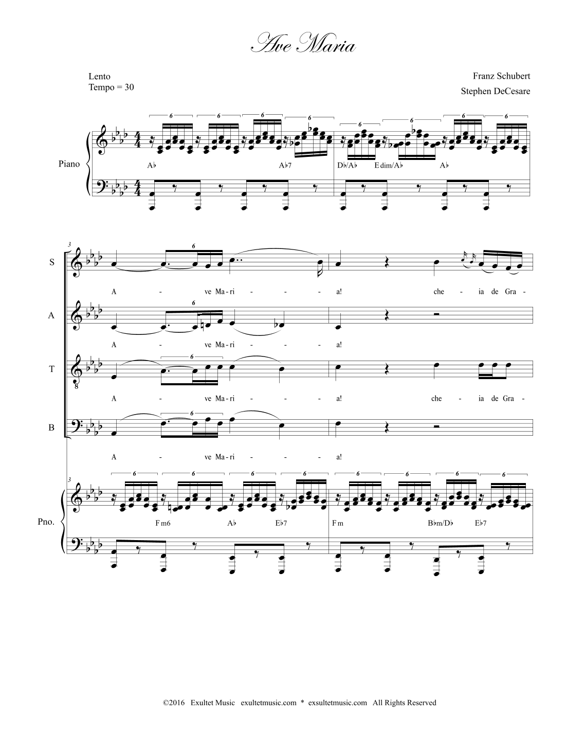 Ave Maria (Portuguese Lyrics - SATB - Medium/Low Key) (arr. Stephen DeCesare)