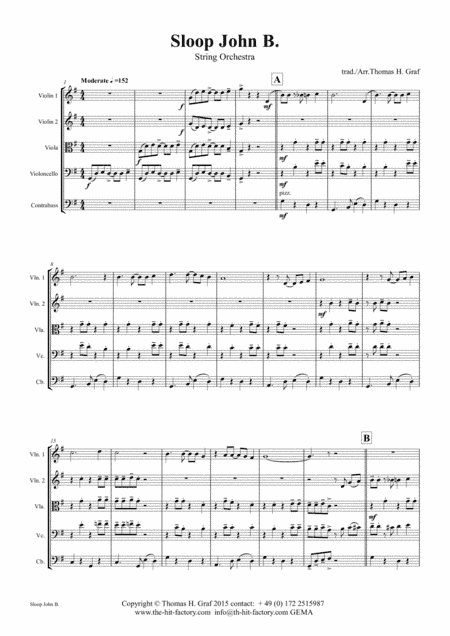 Sloop John B. - Caribian Folk Song - String Orchestra (arr. Thomas H. Graf)