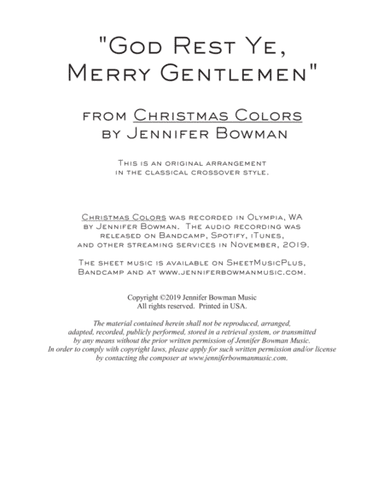 God Rest Ye, Merry Gentlemen (arr. Jennifer Bowman)