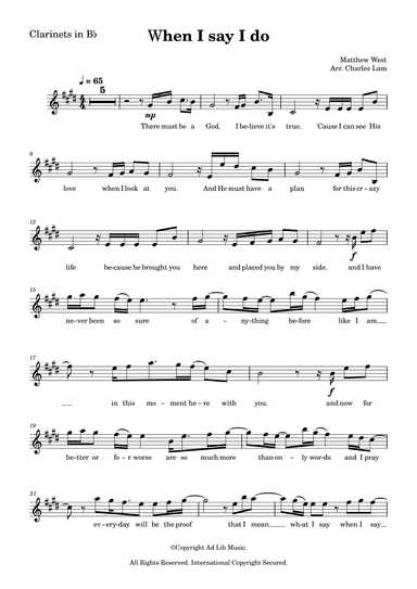 When I Say I Do (arr. Charles Lam)