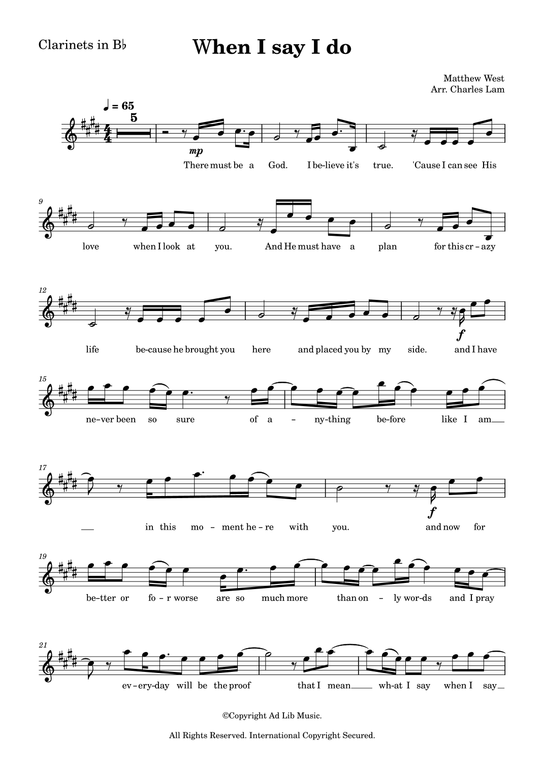 When I Say I Do (arr. Charles Lam)